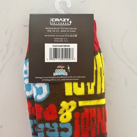 Kellogg’s Cocoa Krispies Crew Socks – Adult Size 6–13- NWT - Picture 4 of 4